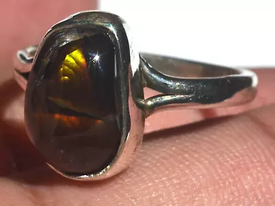 MEXICAN NATURAL BUBBLE FIRE AGATE 925 STERLING SILVER RING Sz 7.75 TAXCO JEWELRY • $42.49