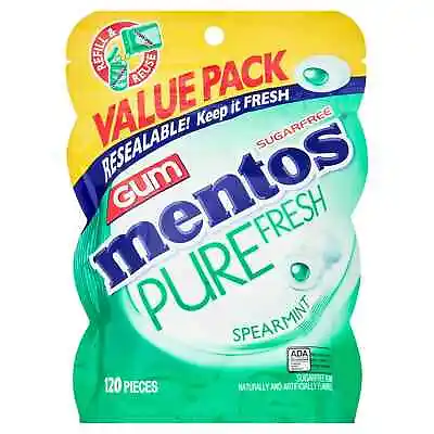 Mentos Pure Fresh Spearmint Sugarfree Gum Extra Value Pack 120 Count • $18.87