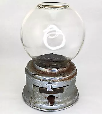 246517 Chrome Ford 1-Cent Penny Glass Dome Vintage Gumball Machine Lockport NY • $104
