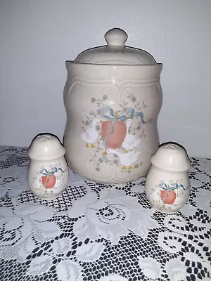 Vintage Stoneware Duck/ Goose Cookie Jar And Salt... • $33