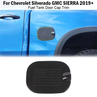 Carbon Gas Door Fuel Tank Cover Accessories For Chevy Silverado GMC Sierra 19-23 • $24.99