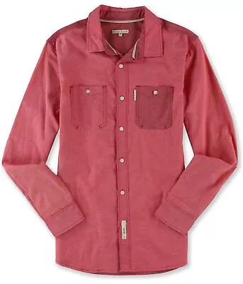 Marc Ecko Mens Utility Ox Ls Button Up Shirt Red Medium • $6.95