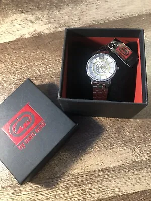 Marc Ecko Men’s Watch Gemmed Bezel Gold Logo Box & Tag New Battery • $99.99