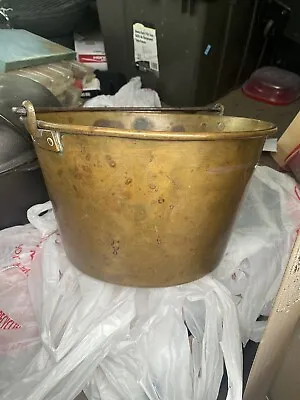 Antique Waterbury Brass Pail Bucket Milk Maple Syrup H W Hayden's Patent 1860s • $120