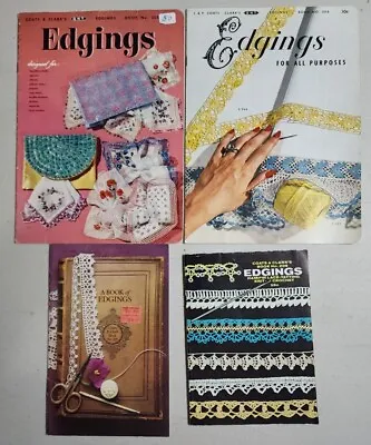 Lot Of 4 Vintage Coats & Clark O.N.T.  Crochet Tatting Edgings Pattern Book  • $33.99