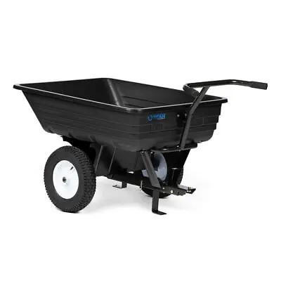 Titan Attachments 650 LB (10 Cu. Ft.) Economy Tow-Behind Poly Dump Cart For Lawn • $319.99