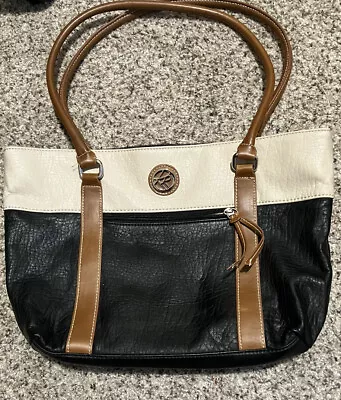 KR Kim Rogers Shoulderbag Black Tan Beige & White Faux Leather • $14.99