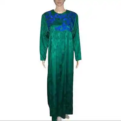 Oscar De La Renta For Swirl Vintage Size Small Green Jacquard Maxi Dress • $69.99