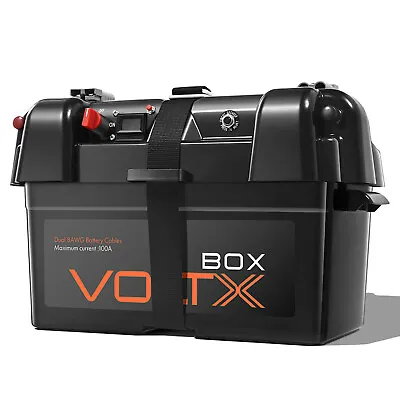 VoltX Battery Box 12V 2xUSB Portable Deep Cycle Lithium Marine Cig Socket • $79.99