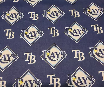 Tampa Bay Rays Baseball BTY Fabric Traditions 43  Wide On Navy Blue MLB • $7.99
