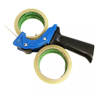 Blue 2 Inch Tape Gun Dispenser Packing Packaging Cutter  +  2 Rolls Tape • $30.98