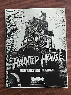Gottlieb Haunted House Pinball Machine Instruction Manual  ( NEW ) • $44