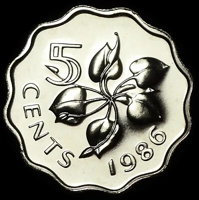 $6.15 • Buy Swaziland 5 Cents 1986 Mswati III Choice BU Coin WCA 2675