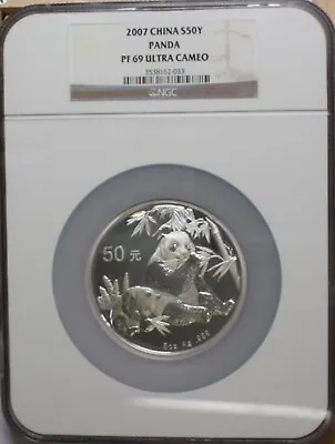 2007 Silver Panda 5 Oz. 50 Yuan NGC PF69 Ultra Cameo • $288