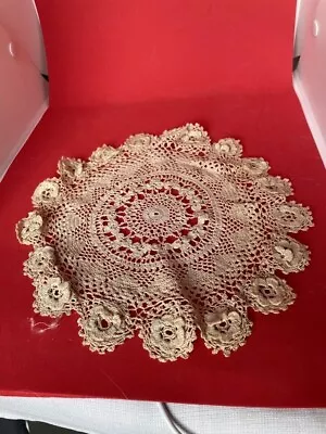 Lace Doily Hand Crocheted Vintage White French Cotton 15cm Diameter • £12