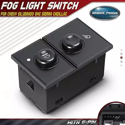 Fog Light & Cargo Lamp Switch For Chevy Silverado GMC Sierra Cadillac 15143597 • $13.99