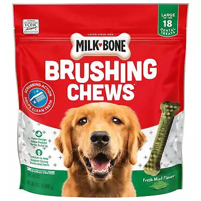 Milk-Bone Brushing Chews Daily Dental Dog Treats Fresh Breath Large 24.2 Oz. Bag • $15.66