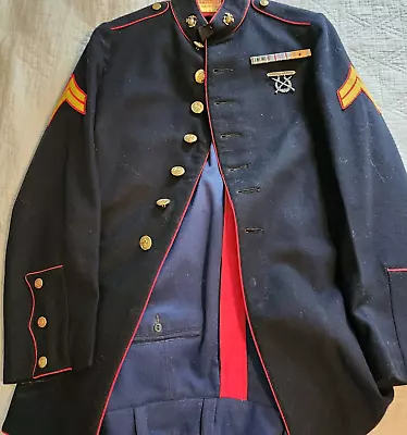 $249.95 • Buy Ww2 Usmc Marine Corps Dress Blues 1934-1935 Uniform Ribbons & Pins Named