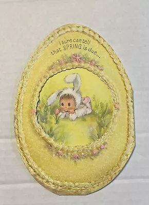 Vintage Hallmark Charmers Egg Shaped Card Easter Spring Child In Bunny Suit  • $6.99