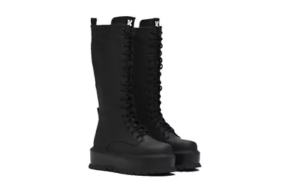 KOI Palantir Men's Platform Black Lace Up Boots Size UK 8 Brand New • £14.99