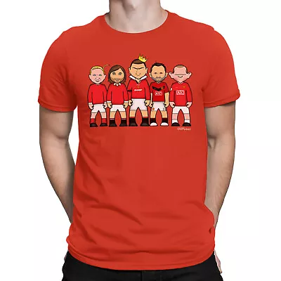 Mens ORGANIC Cotton T-Shirt VIPwees Manchester Football Legends Caricature Utd • £13.99