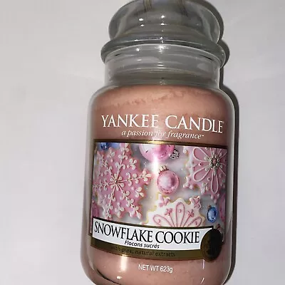 YANKEE CANDLE CHRISTMAS SNOWFLAKE COOKIE LARGE JAR ~ RARE 1275342E Beautiful • £23