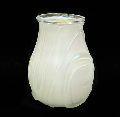 Charles Lotton Iridescent White Verre De Soie Art Glass Vase Signed 2008 • $688