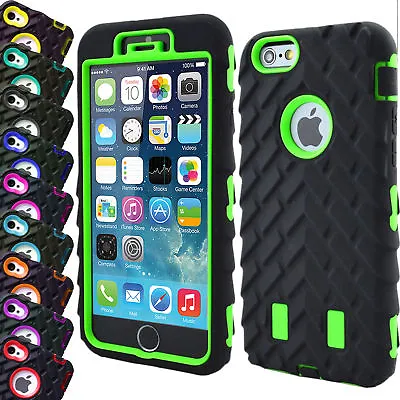 Heavy Duty Tyre Rugged Shock Proof Builder Case Cover For IPhone 7 8 6 6s Plus 5 • £4.78