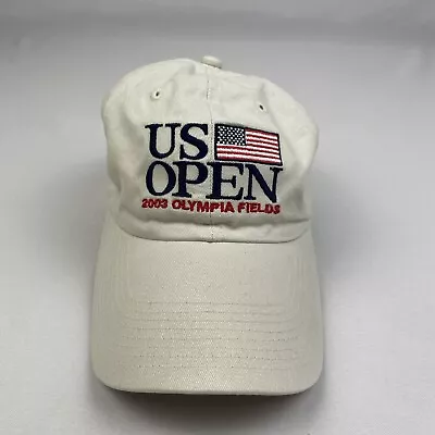 Vintage US Open Hat Cap Adult Beige Adjustable USGA 2003 Golf Golfing USA • $9.99