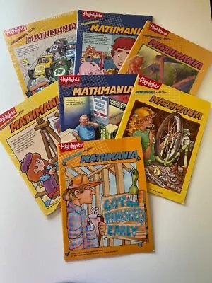 7 LOT: Mathmania Puzzlemania Workbooks Highlights - 4 Sealed All Unused • $8.95