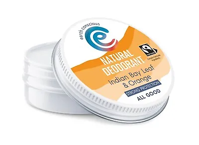 Earth Conscious Natural Deodorant INDIAN BAY LEAF & ORANGE Plastic Free Balm • £8