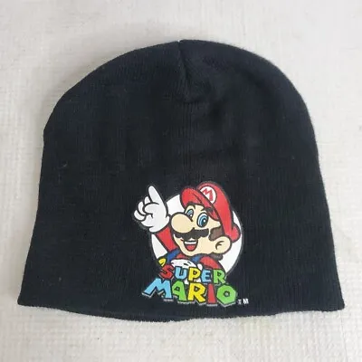 Nintendo Super Mario Beanie Knit Stretchable Hat 2012 Black • $7.66