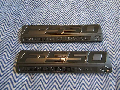 2pc New F-550 International Diesel 6.0 7.3 6.7 6.2 Black Fender Emblems Set • $31.99