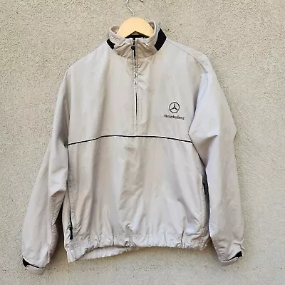 Mercedes Benz Jacket Men's Small Beige Logo Cars Full Zip • $45.95