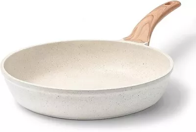 CAROTE Non Stick Frying Pan 20cm Induction Fry Pan White Granite Egg Omelet Pan • £12.49