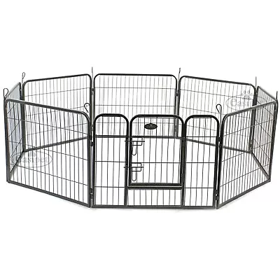 £59.99 • Buy Pet Play Run Cage Dog Puppy Pen Rabbit Guinea Pig Black Metal Enclosure Easipet