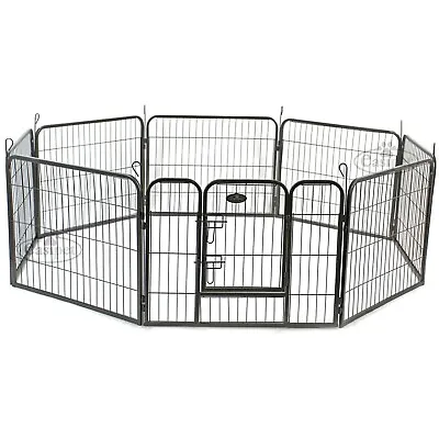 Pet Play Run Cage Dog Puppy Pen Rabbit Guinea Pig Black Metal Enclosure Easipet • £64.99