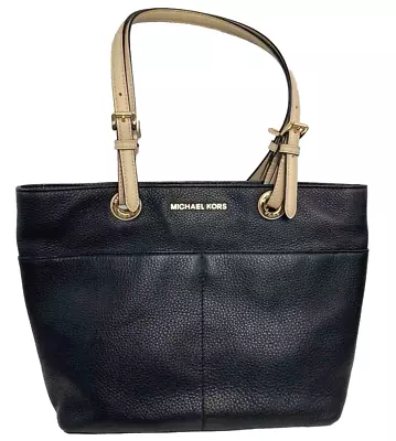 Michael Kors Black Pebbled Leather Zip Top Tote Bag Purse Double Strap NWOT • $89.99