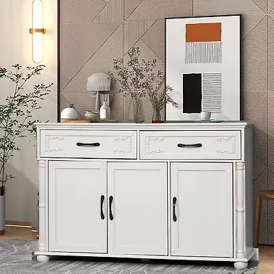 $260.99 • Buy Sideboard Buffet Storage Cabinet With 3 Door 2 Drawers Kitchen Cupboard Table