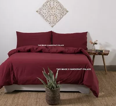 100% Cotton Single/KS/Double/Queen/King/Super K Quilt/Duvet Cover Set Wine Color • $83.59