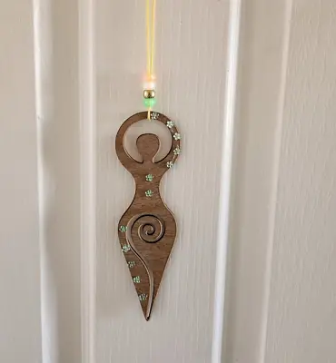 ****HALF PRICE SALE****goddess Hanging Wooden Ornament Wicca/pagan/newage • £3.99