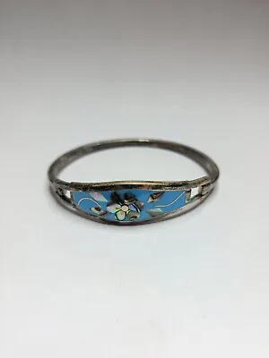 Vintage Alpaca Silver Mexico W/ MOP & Abalone Flower Turquoise Blue Bracelet  • $19.98