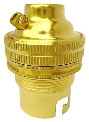 £5.99 • Buy BC B22 Light Bulb Lamp Holder 10mm, Earthed, Polished Brass Unswitched (A70M)