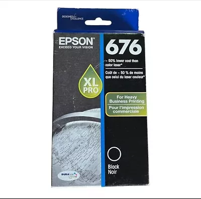 Epson T676XL120 Genuine Ink Cartridge Epson 676XL Black New In Box 08/2016 Exp • $24.95