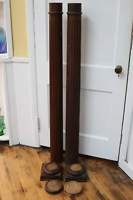 $599.96 • Buy Antique Early 1900's Wooden Oak Interior Architectural Fluted Columns Posts 55 