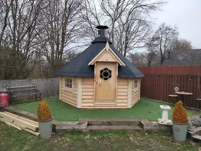 Bbq Hut Grill Cabin Log Cabin Grillkota Garden Office Summer House- 9.2 M2 • £3000