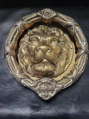 8 In Lion Face Heavy Brass Door Knocker Tiger Face Door Bell  • $109.99