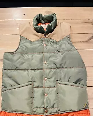 Birdwell Beach Britches Green Button Front Puffer Vest Canyon • Men’s Large. • $50