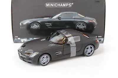 Minichamps 1:18 Mercedes-Benz SLS AMG Coupe 2011 Matt Black 100-039027 • $160