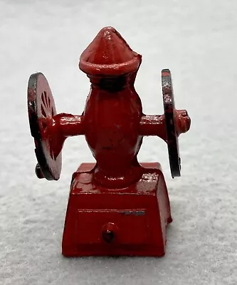 Vtg Dollhouse Miniature Fire Hydrant Red Crank Handle Cast Metal Accessory • $24.55